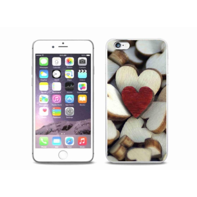 Zselés borítás mmCase iPhone 6/6S Plus készülékhez - gravírozott piros szív