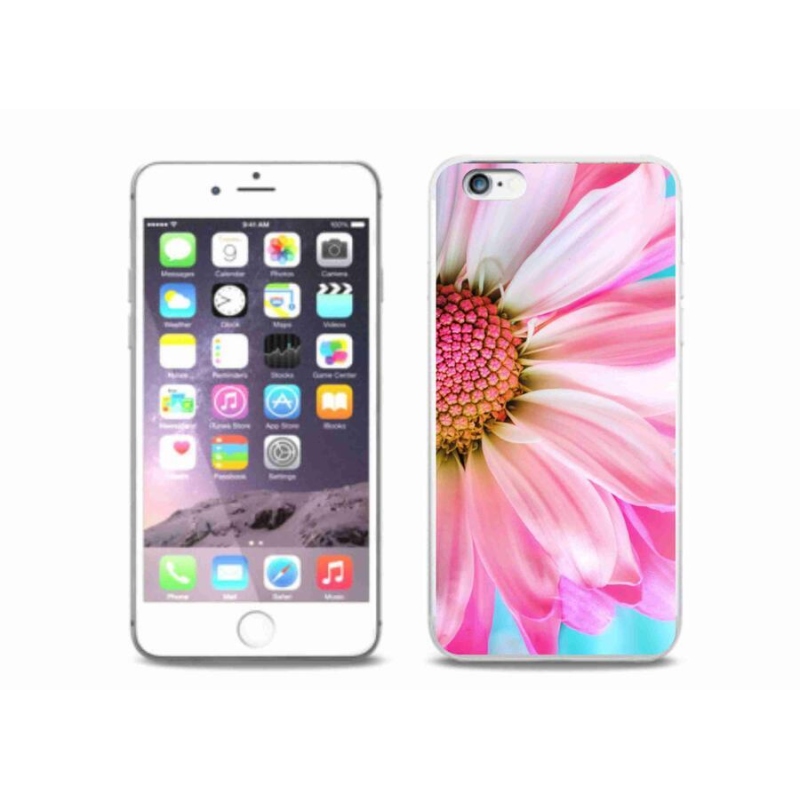 Zselés borítás mmCase iPhone 6/6S Plus készülékhez - rózsaszín virág