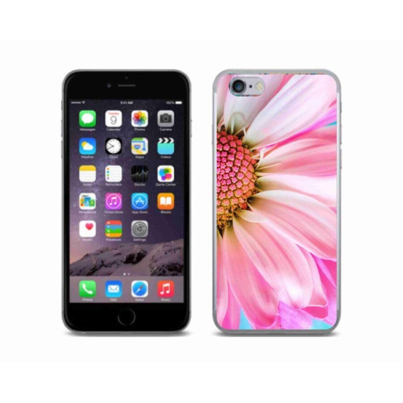 Gél védőhuzat mmCase iPhone 6/6S készülékhez - rózsaszín virág