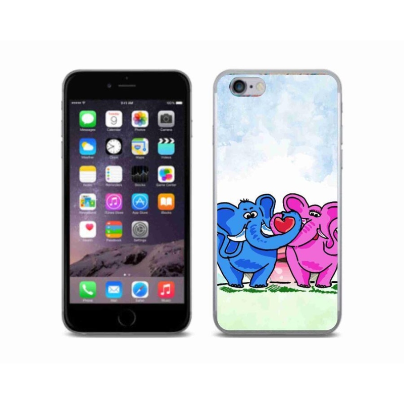 Gél borítás mmCase iPhone 6/6S készülékhez - szerelmes elefántok