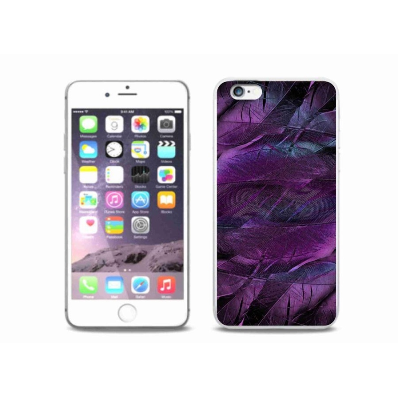 Zselés borítás mmCase iPhone 6 Plus/6S Plus készülékhez - lila tollak