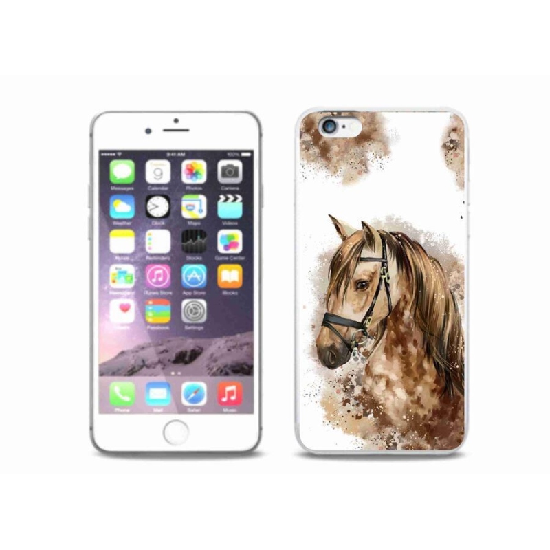 Zselés borítás mmCase iPhone 6 Plus/6S Plus készülékhez - barna rajzfilm ló