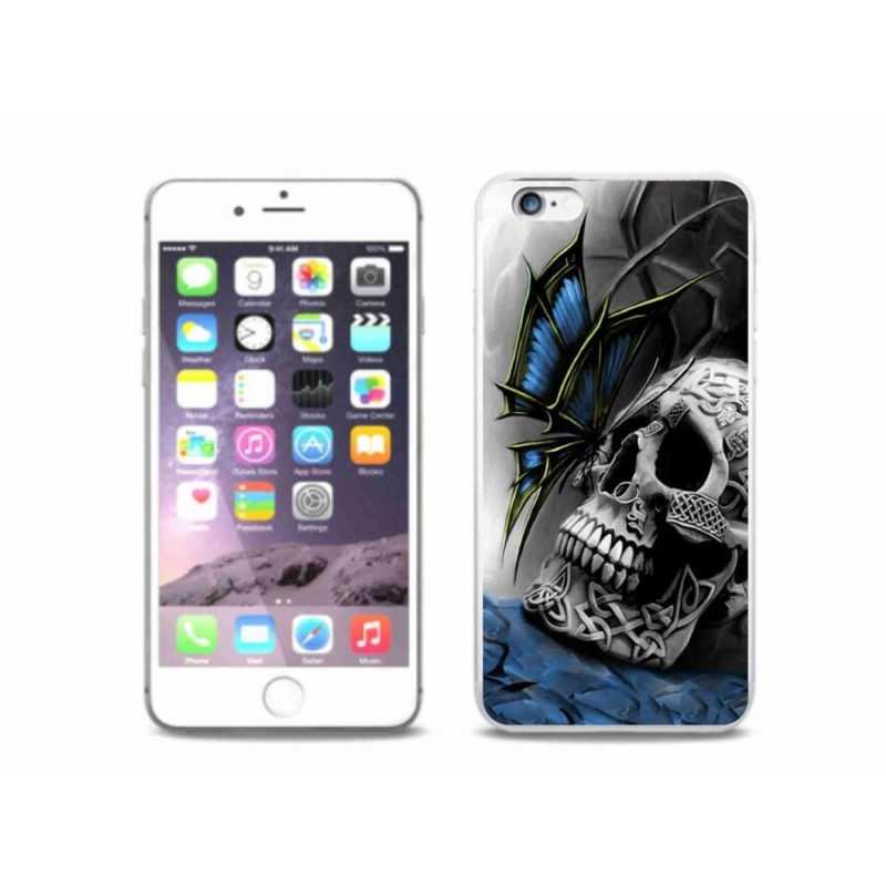 Zselés borítás mmCase iPhone 6 Plus/6S Plus készülékhez - pillangó és koponya