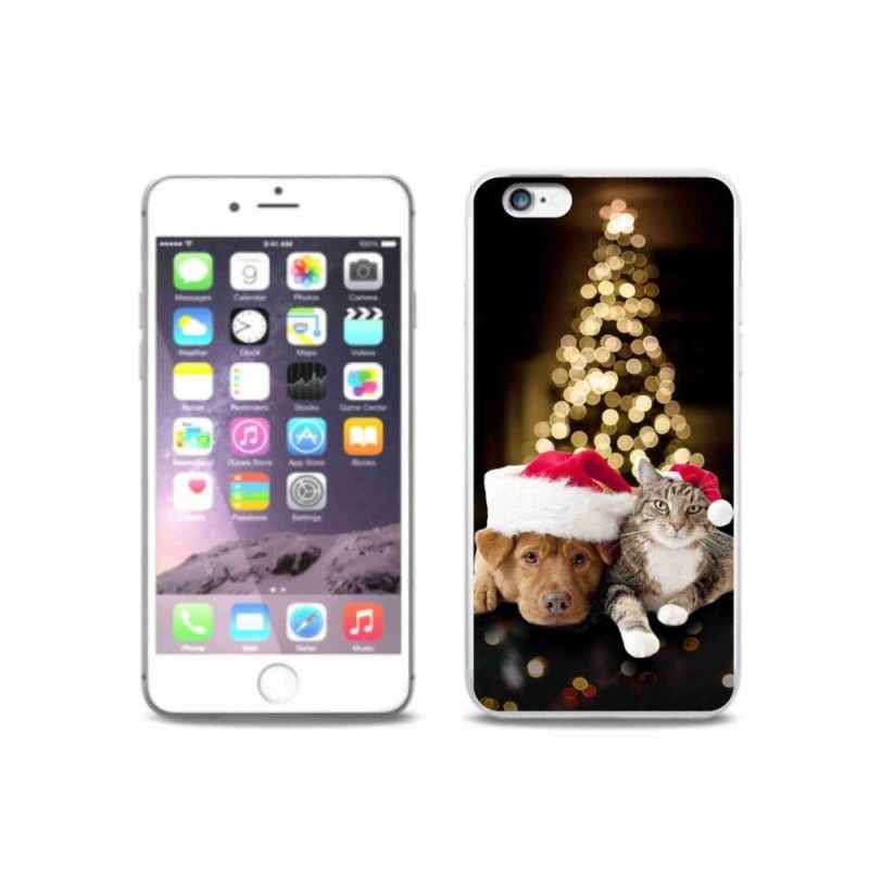 Gél borítás mmCase iPhone 6 Plus/6S Plus készülékhez - Karácsonyi kutya és macska