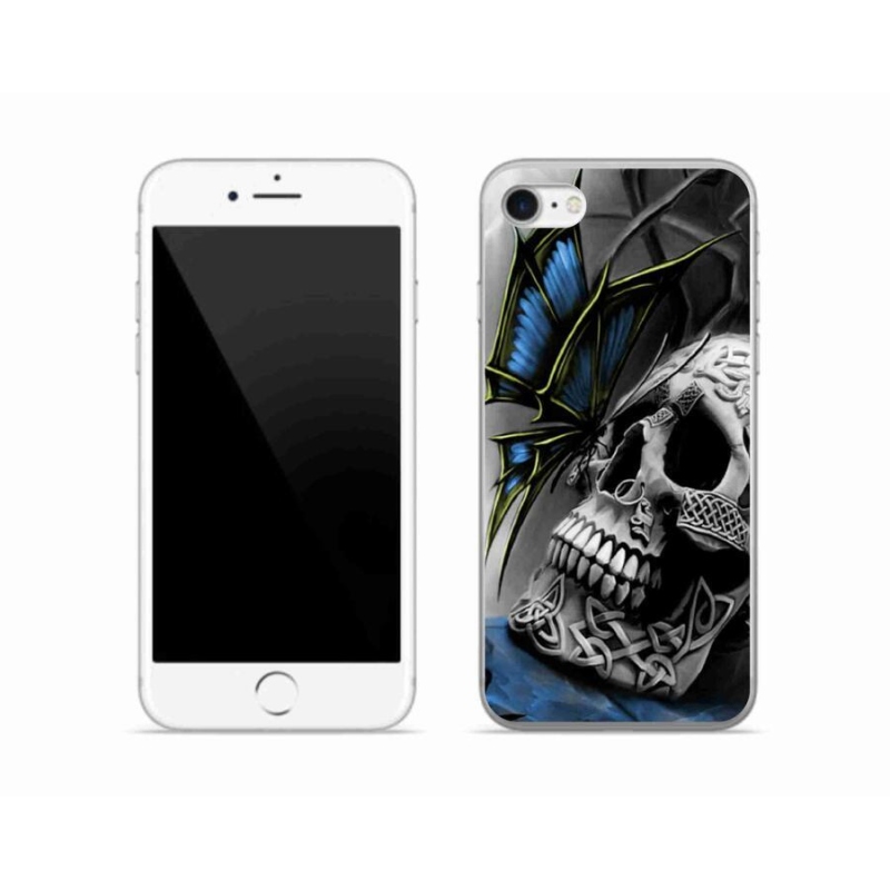 Gél borítás mmCase iPhone 7 készülékhez - pillangó és koponya