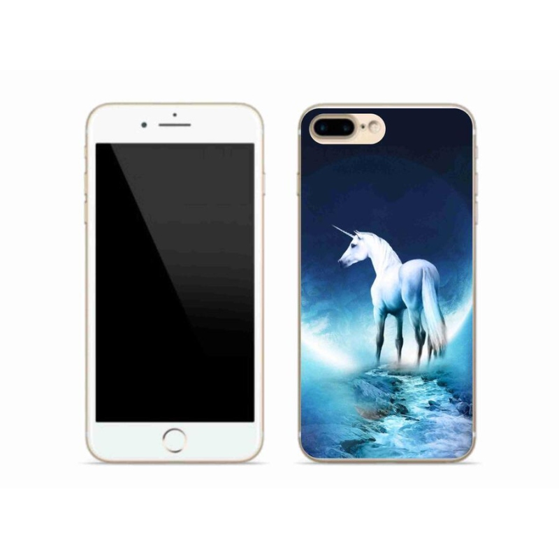 Zselés borítás mmCase iPhone 7 Plus készülékhez - fehér egyszarvú