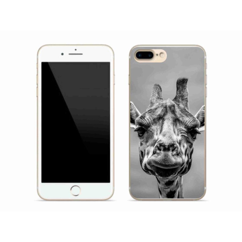 Zselés borítás mmCase iPhone 7 Plus készülékhez - fekete-fehér zsiráf