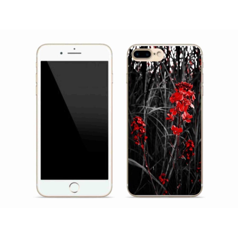 Gél borítás mmCase iPhone 7 Plus készülékhez - piros növény
