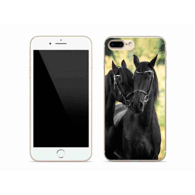 Zselés borítás mmCase iPhone 7 Plus készülékhez - két fekete ló