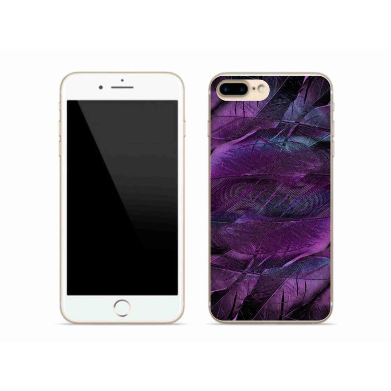 Zselés borítás mmCase iPhone 7 Plus készülékhez - lila tollak