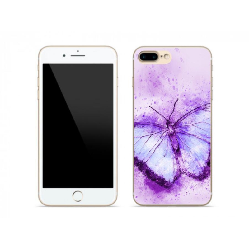 Zselés borítás mmCase iPhone 7 Plus készülékhez - lila pillangó
