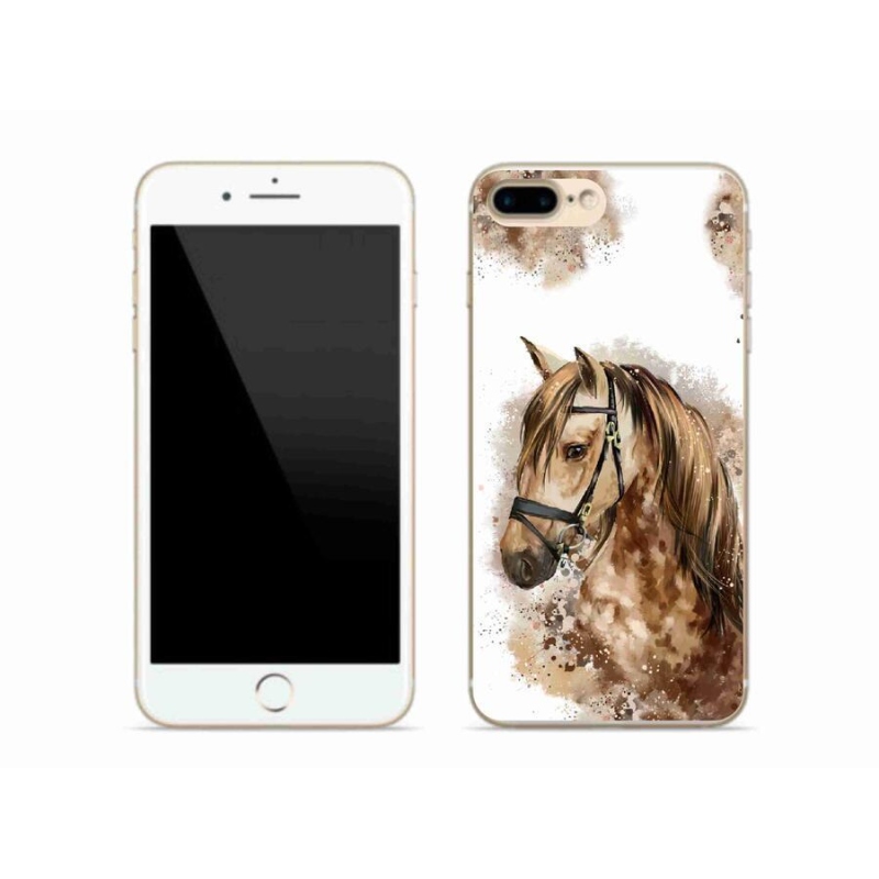 Zselés borítás mmCase iPhone 7 Plus készülékhez - barna rajzfilm ló