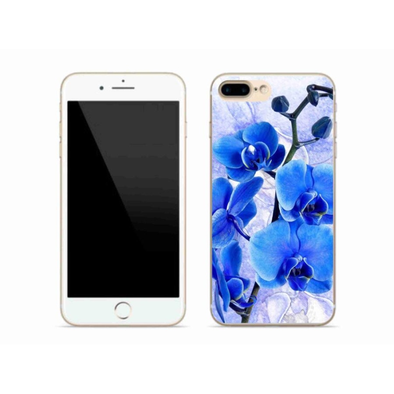 Zselés borítás mmCase iPhone 7 Plus készülékhez - kék virágok
