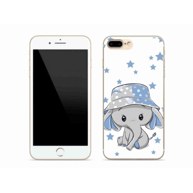 Gél védőhuzat mmCase iPhone 7 Plus készülékhez - kék elefánt