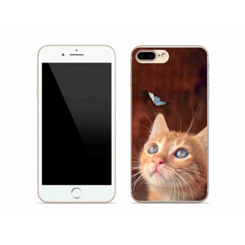 Zselés borítás mmCase iPhone 7 Plus készülékhez - pillangó és cica