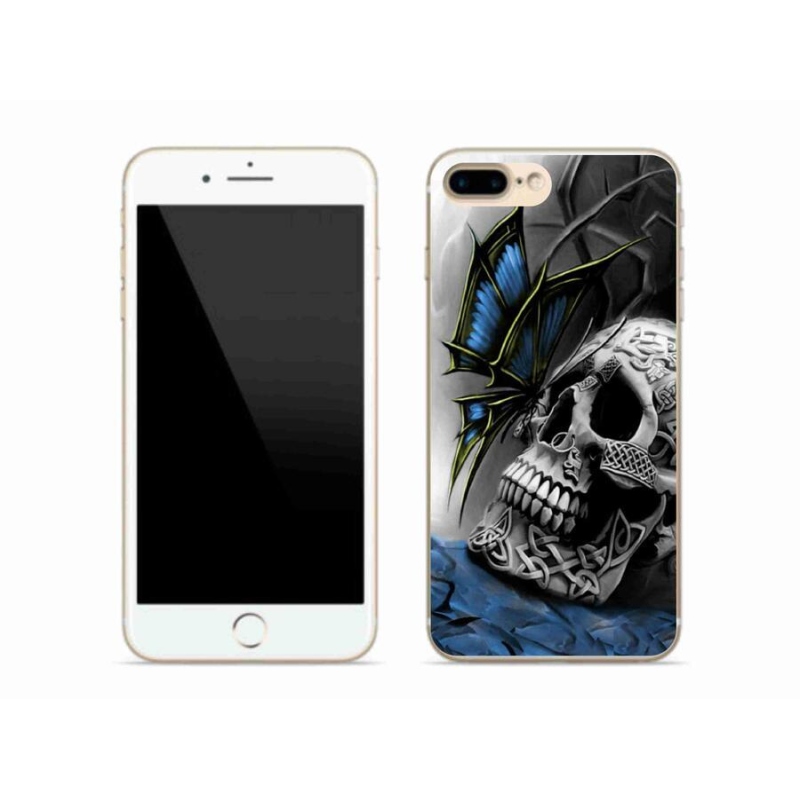 Zselés borítás mmCase iPhone 7 Plus készülékhez - pillangó és koponya