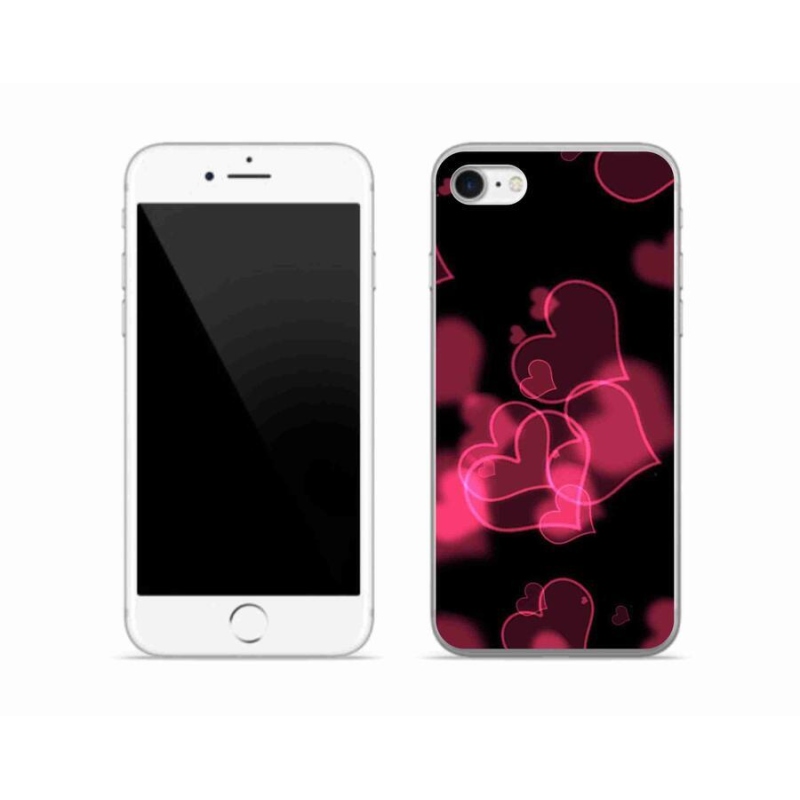 Zselés borítás mmCase iPhone 8 készülékhez - piros szívek