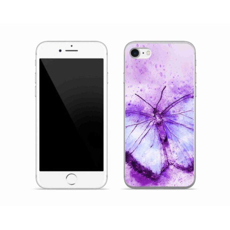 Gél borítás mmCase iPhone 8 készülékhez - lila pillangó