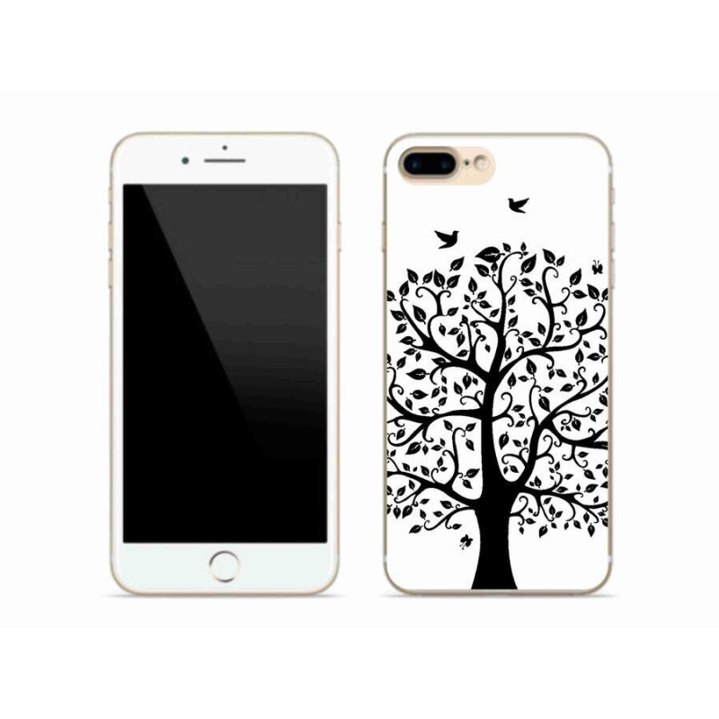 Zselés borítás mmCase iPhone 8 Plus készülékhez - fekete-fehér fa