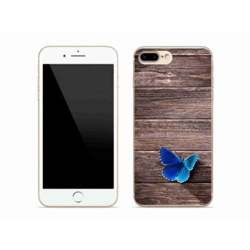 Zselés borítás mmCase iPhone 8 Plus készülékhez - kék pillangó 1