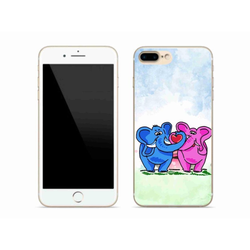 Gél borítás mmCase iPhone 8 Plus készülékhez - szerelmes elefántok