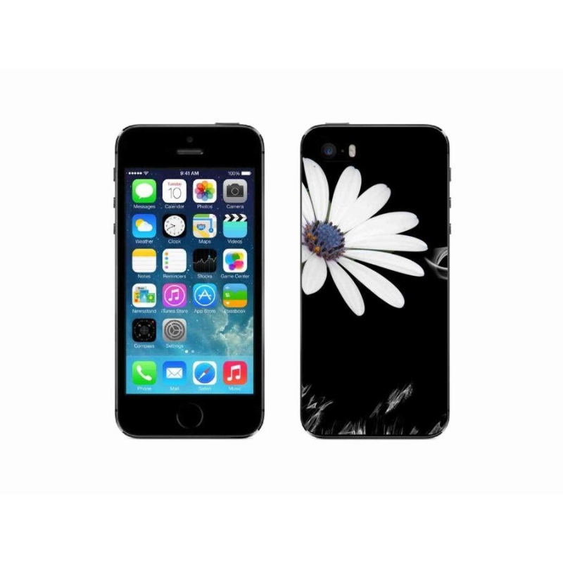 Gél borítás mmCase iPhone SE (2016) - fehér virág