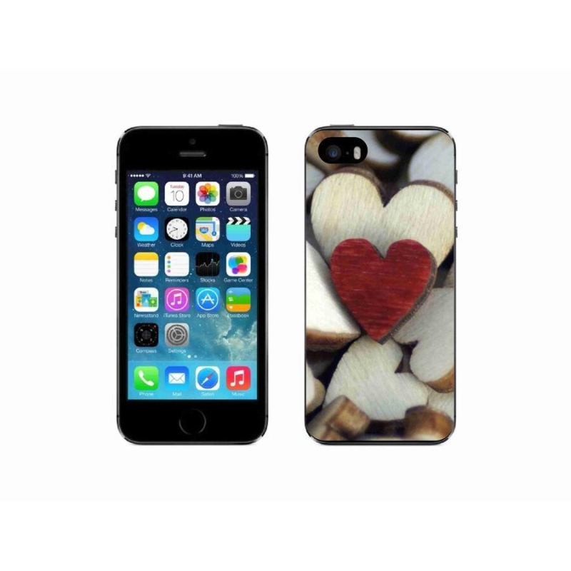 Zselés borítás mmCase iPhone SE (2016) készülékhez - gravírozott piros szív