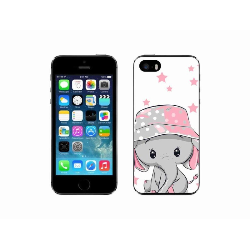 Gél borítás mmCase iPhone SE (2016) - rózsaszín elefánthoz