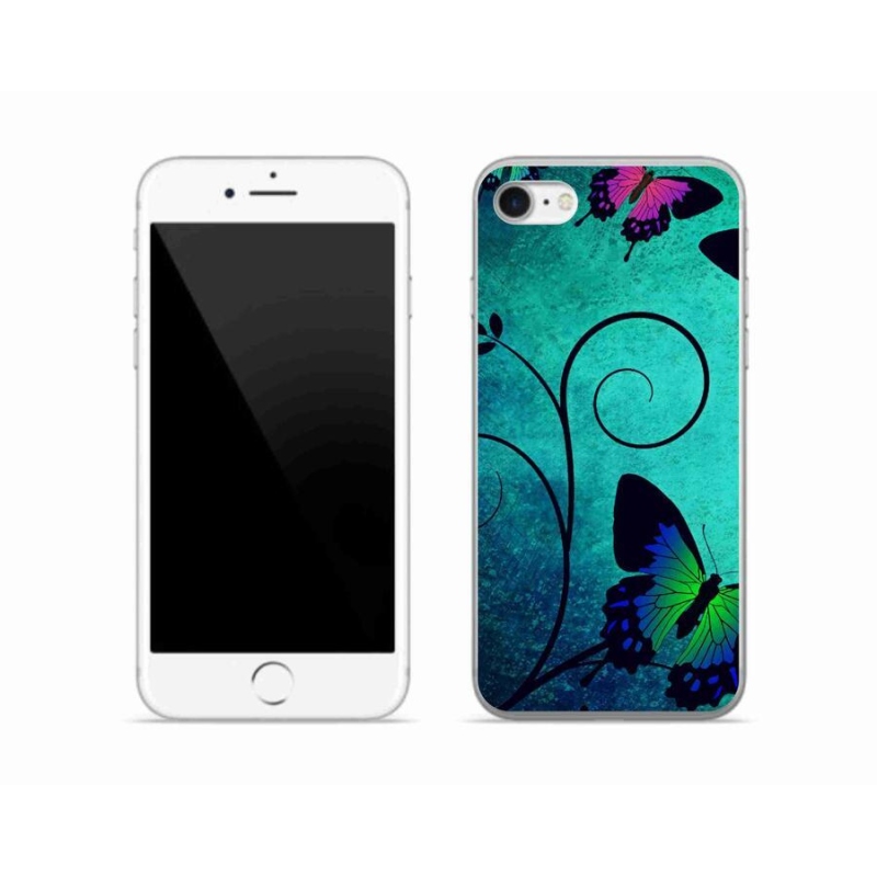 Zselés borító mmCase iPhone SE (2020) - színes pillangókhoz