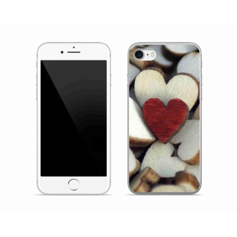 Zselés borítás mmCase iPhone SE (2020) - gravírozott piros szív