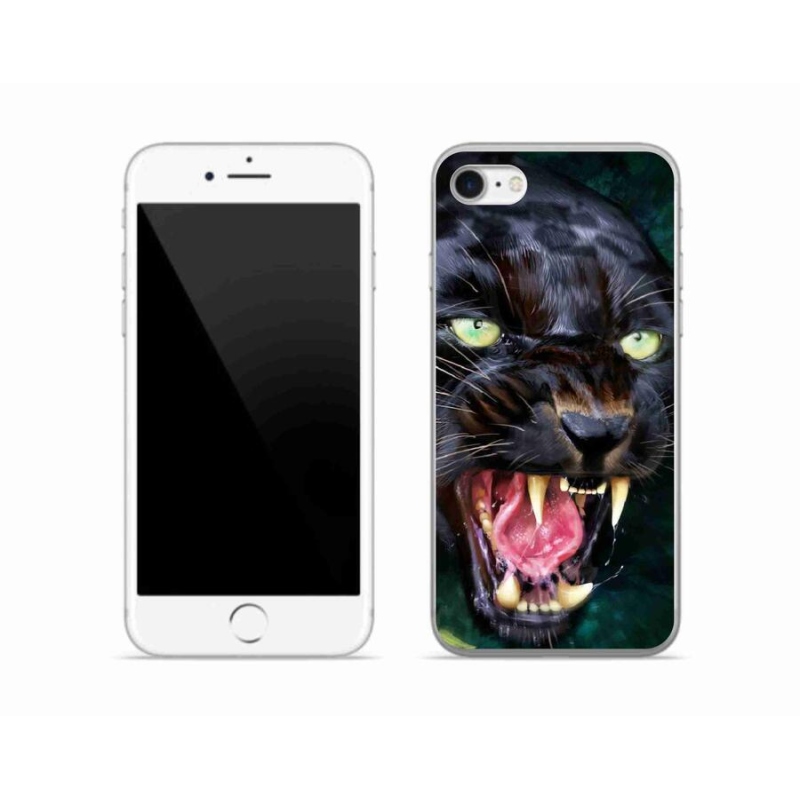 Zselés borítás mmCase iPhone SE (2020) - dühös fekete párduchoz