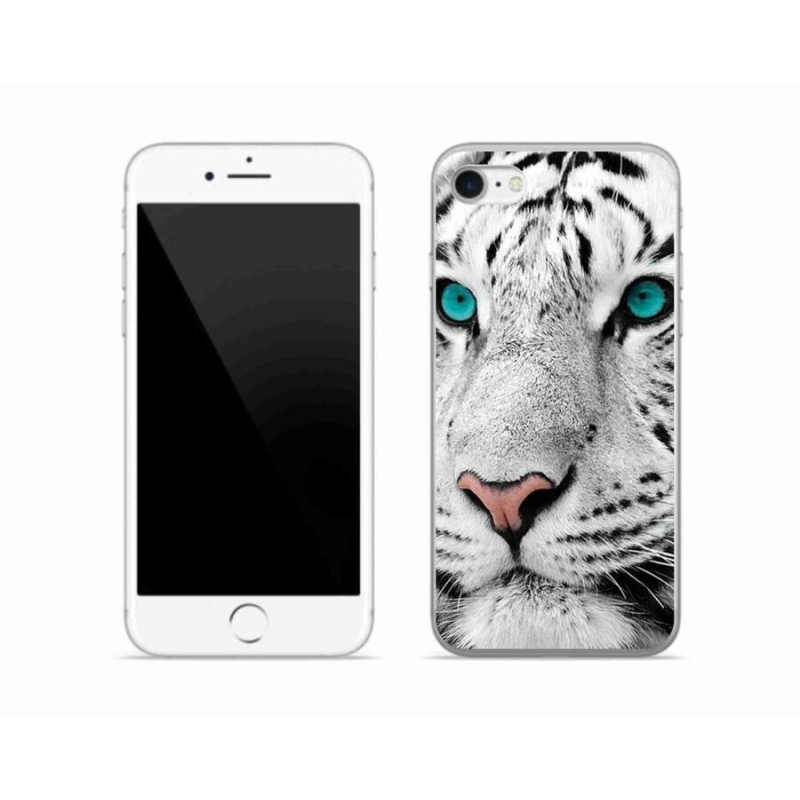 Zselés borítás mmCase iPhone SE (2022) - fehér tigris