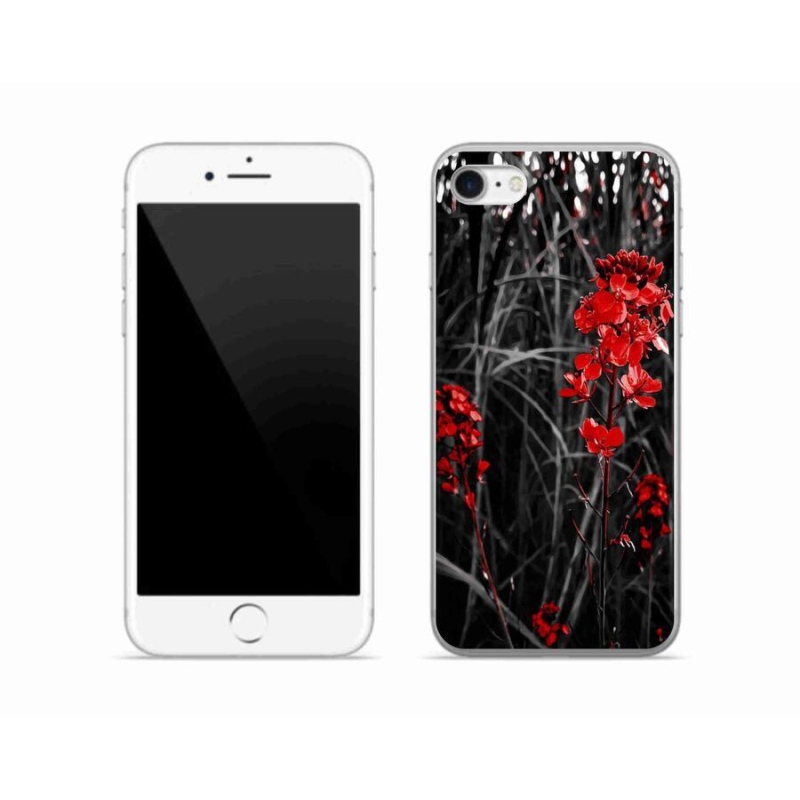 Zselés borítás mmCase iPhone SE (2022) - piros növényhez