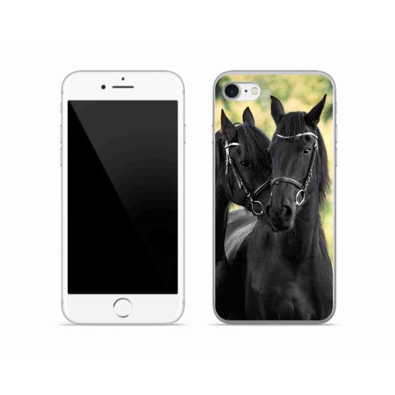 Zselés borítás mmCase iPhone SE (2022) - két fekete ló