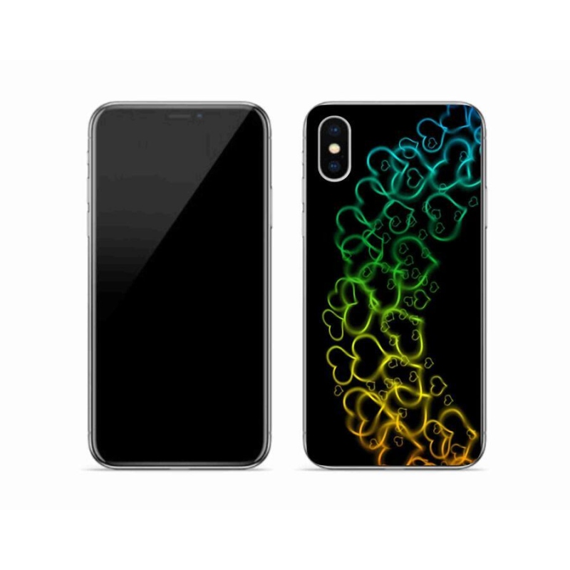 Gél borítás mmCase iPhone X készülékhez - színes szívek