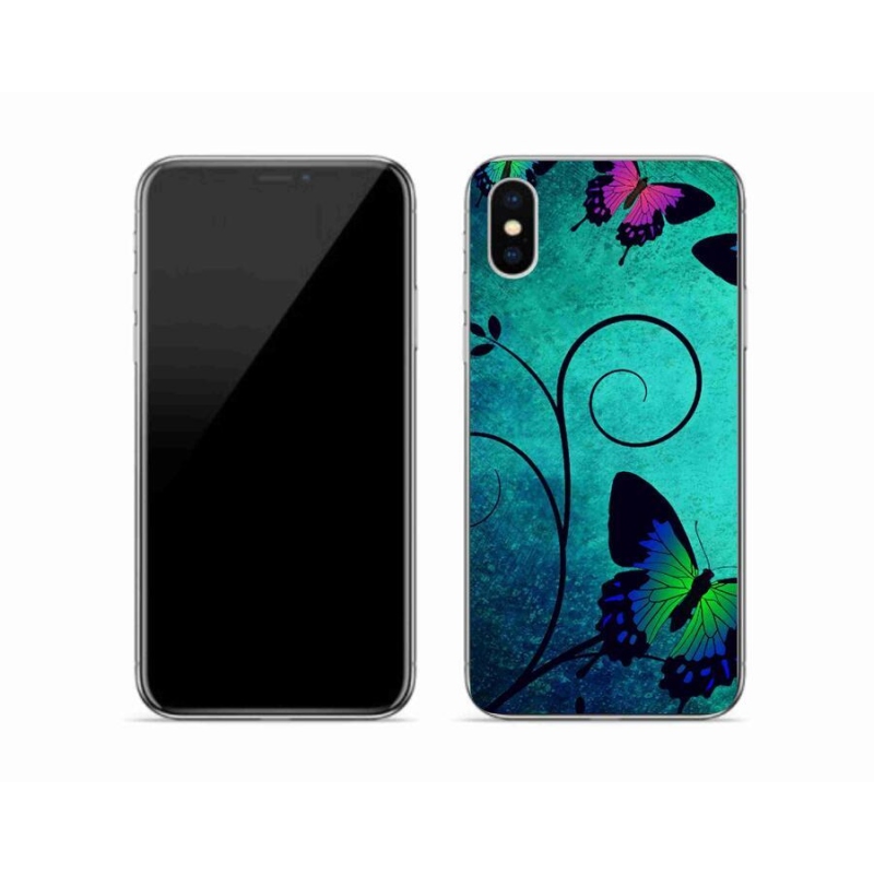 Gél borító mmCase iPhone X készülékhez - színes pillangók