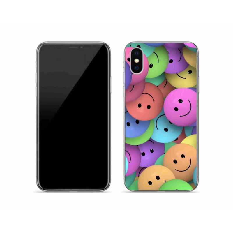 Gél borítás mmCase iPhone X készülékhez - színes smiley-k