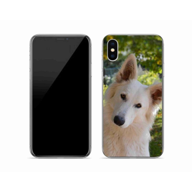 Zselés borítás mmCase iPhone X készülékhez - fehér Svájci juhász 1