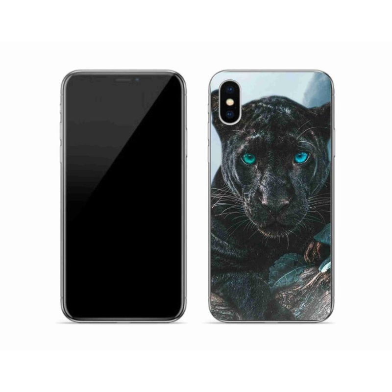 Zselés borítás mmCase iPhone X készülékhez - fekete párduc