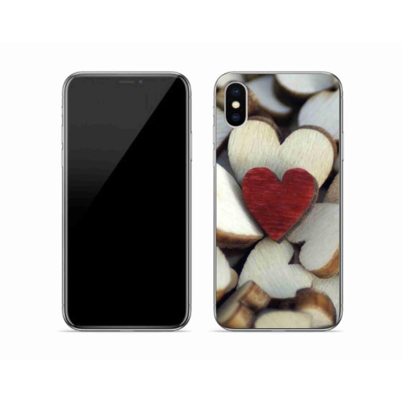 Zselés borítás mmCase iPhone X készülékhez - gravírozott piros szív