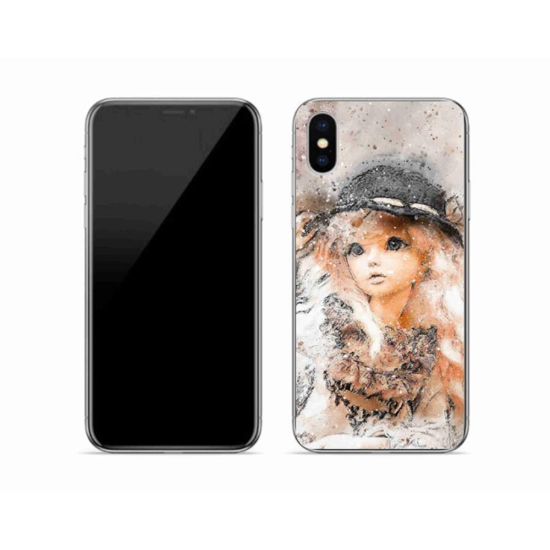 Gél borítás mmCase iPhone X készülékhez - lány kalapban