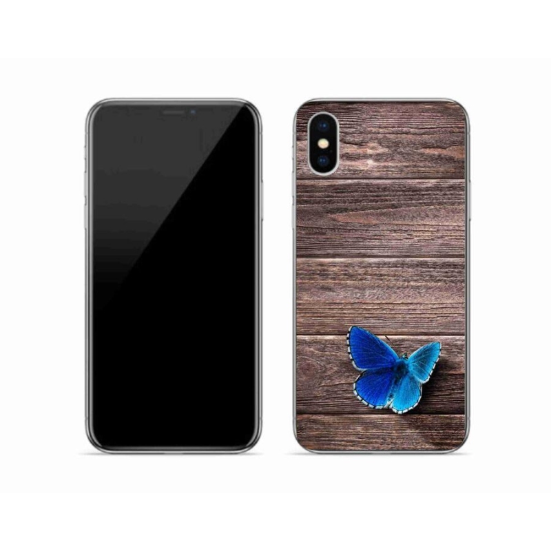 Zselés borítás mmCase iPhone X készülékhez - kék pillangó 1