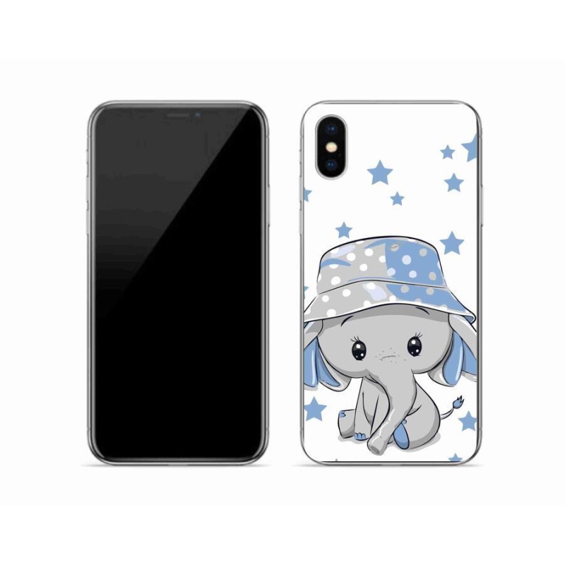 Zselés borítás mmCase iPhone X készülékhez - kék elefánt