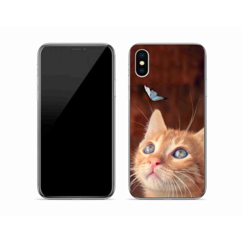 Gél borítás mmCase iPhone X készülékhez - pillangó és cica