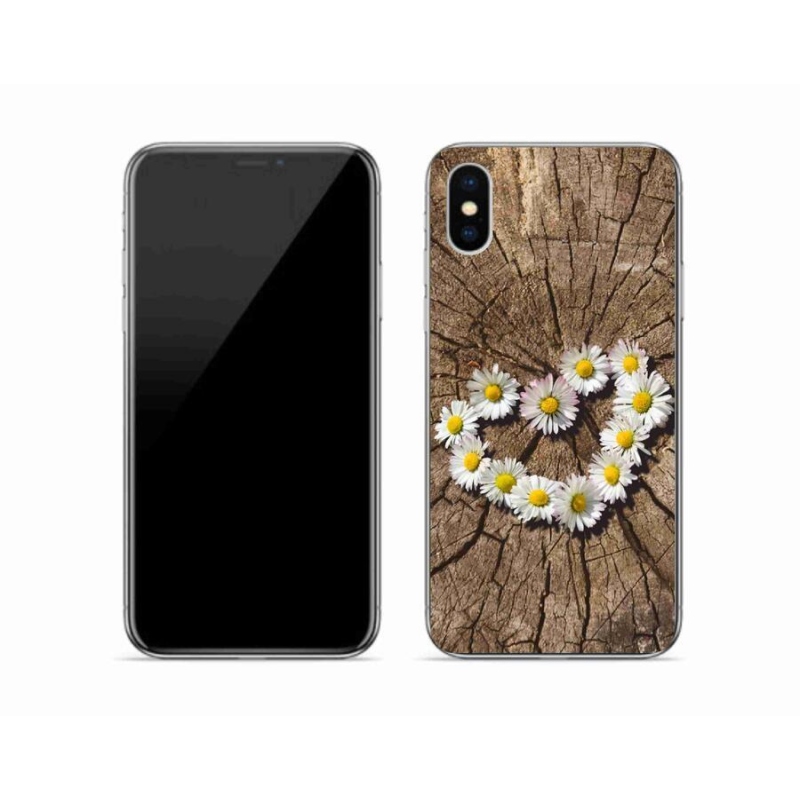 Zselés borítás mmCase iPhone X készülékhez - százszorszépek szíve