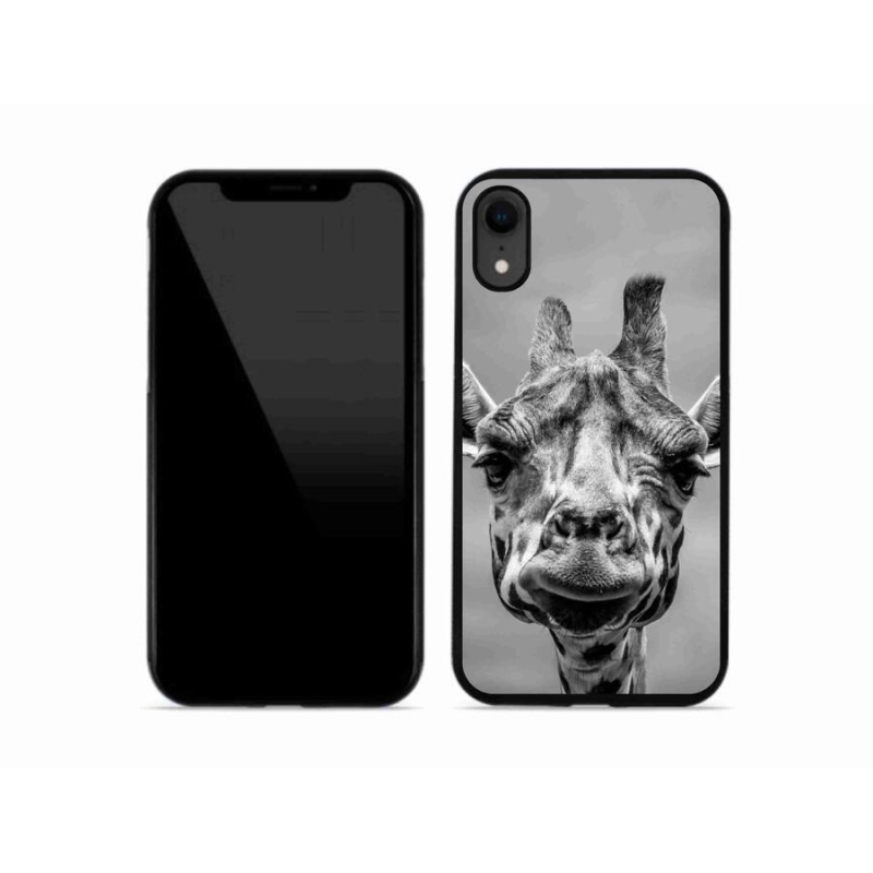Zselés borítás mmCase iPhone XR készülékhez - fekete-fehér zsiráf