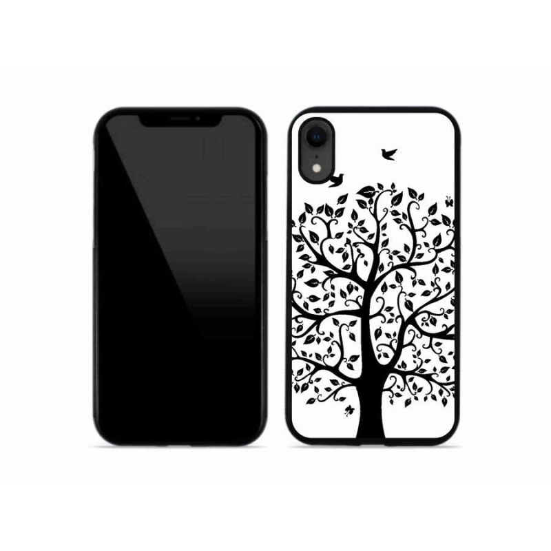 Zselés borítás mmCase iPhone XR készülékhez - fekete-fehér fa