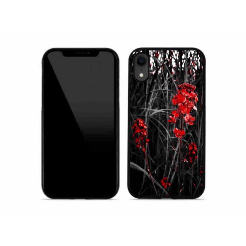 Gél borítás mmCase iPhone XR készülékhez - piros növény