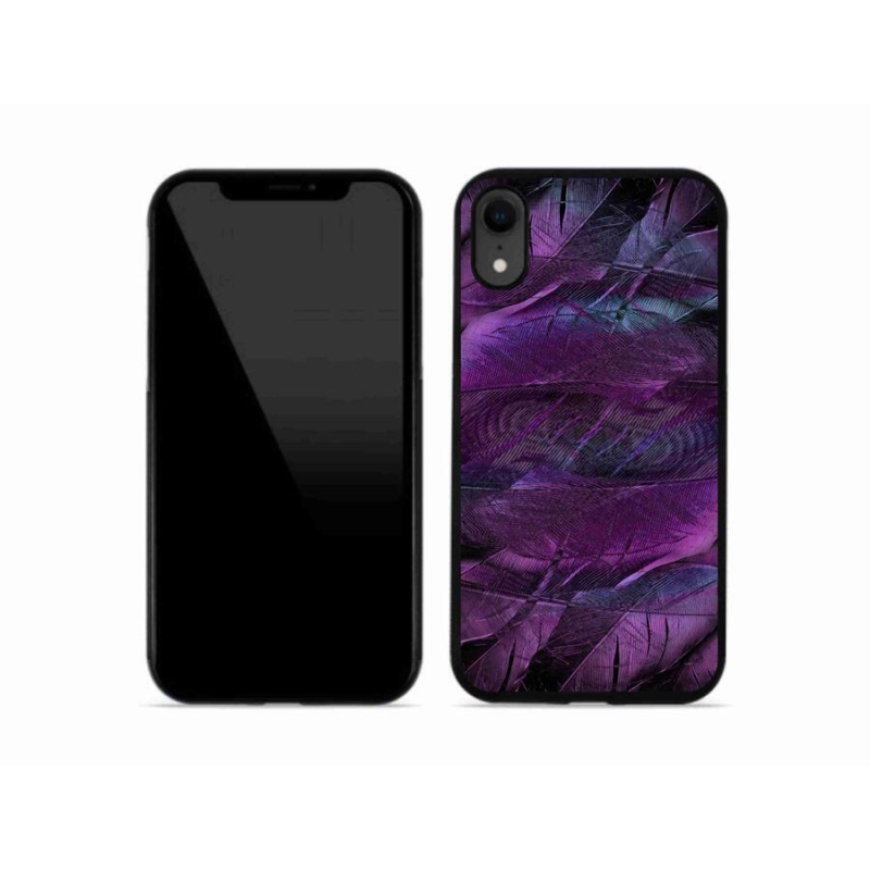 Zselés borítás mmCase iPhone XR készülékhez - lila tollak