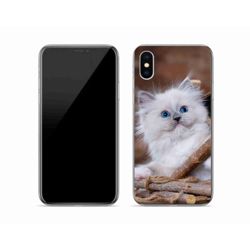 Gél borítás mmCase iPhone XS készülékhez - fehér cica